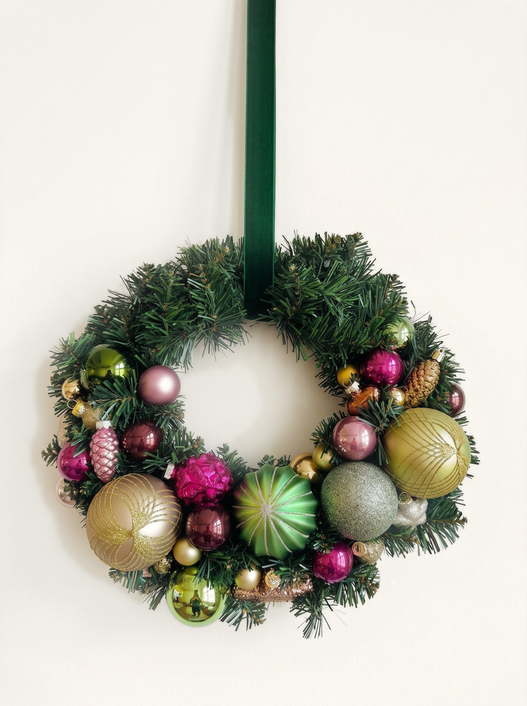 Handgemaakte kerstkrans Bessenglans